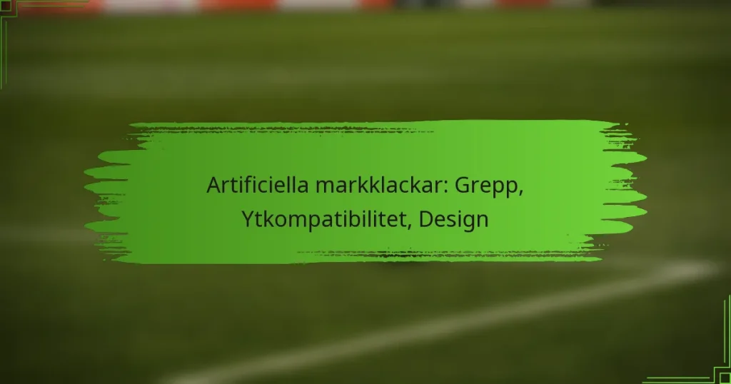 Artificiella markklackar: Grepp, Ytkompatibilitet, Design