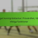 Budget konstgräsklackar: Prisvärdhet, Värde, Viktiga funktioner