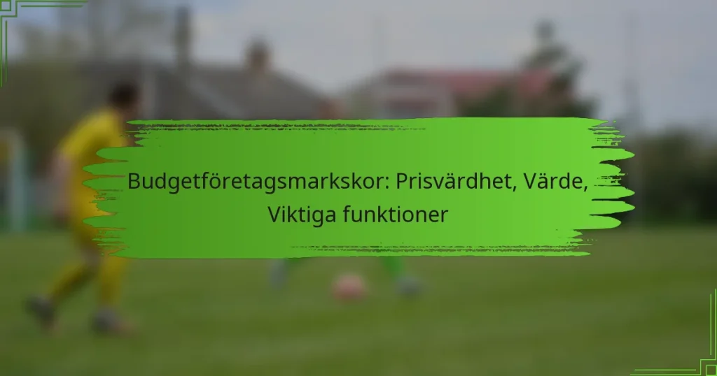 Budgetföretagsmarkskor: Prisvärdhet, Värde, Viktiga funktioner
