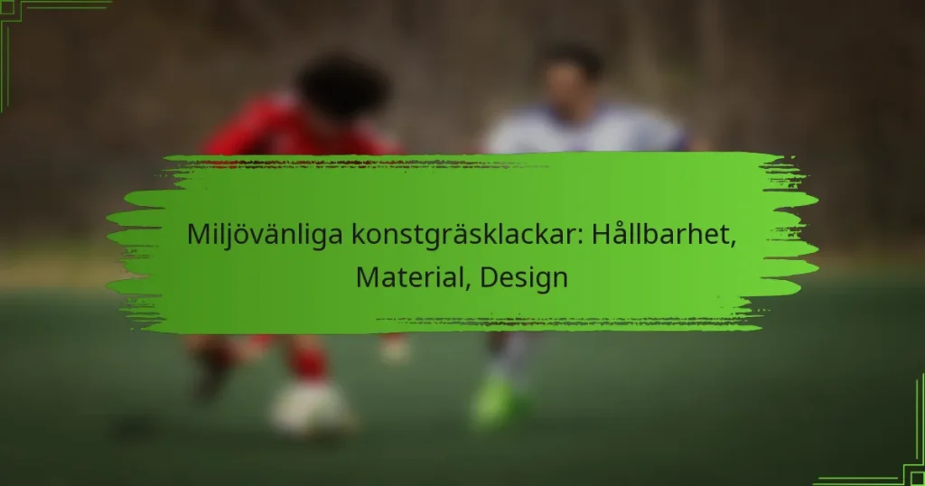 Miljövänliga konstgräsklackar: Hållbarhet, Material, Design
