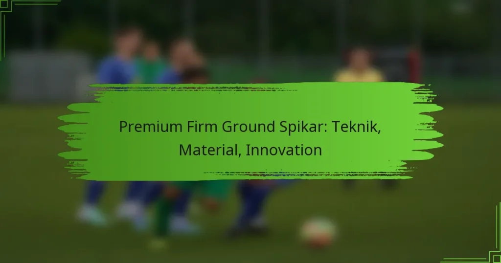 Premium Firm Ground Spikar: Teknik, Material, Innovation
