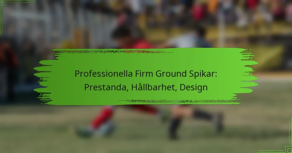 Professionella Firm Ground Spikar: Prestanda, Hållbarhet, Design