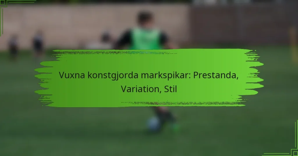 Vuxna konstgjorda markspikar: Prestanda, Variation, Stil