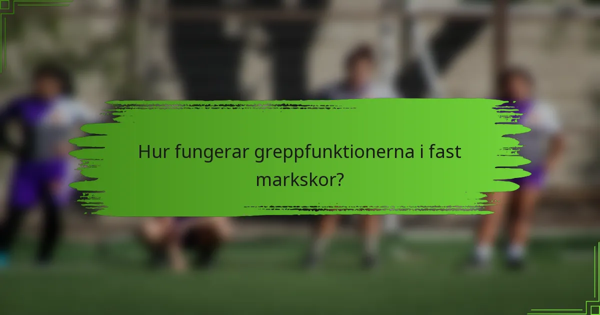 Hur fungerar greppfunktionerna i fast markskor?