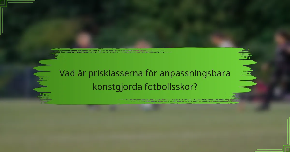 Vad är prisklasserna för anpassningsbara konstgjorda fotbollsskor?