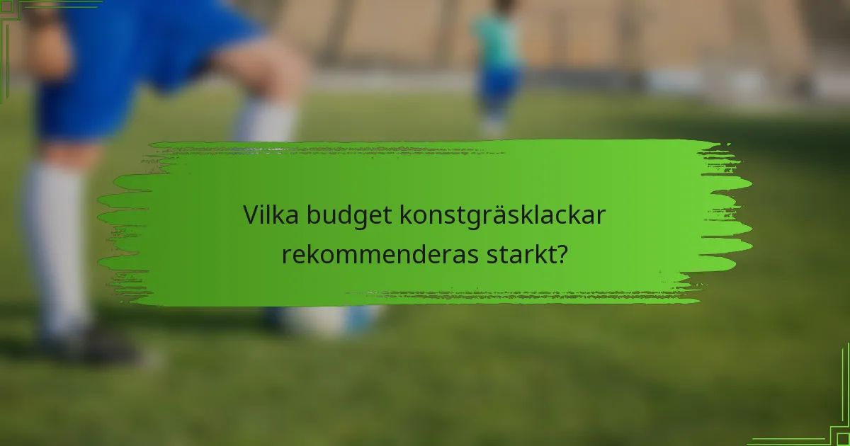 Vilka budget konstgräsklackar rekommenderas starkt?
