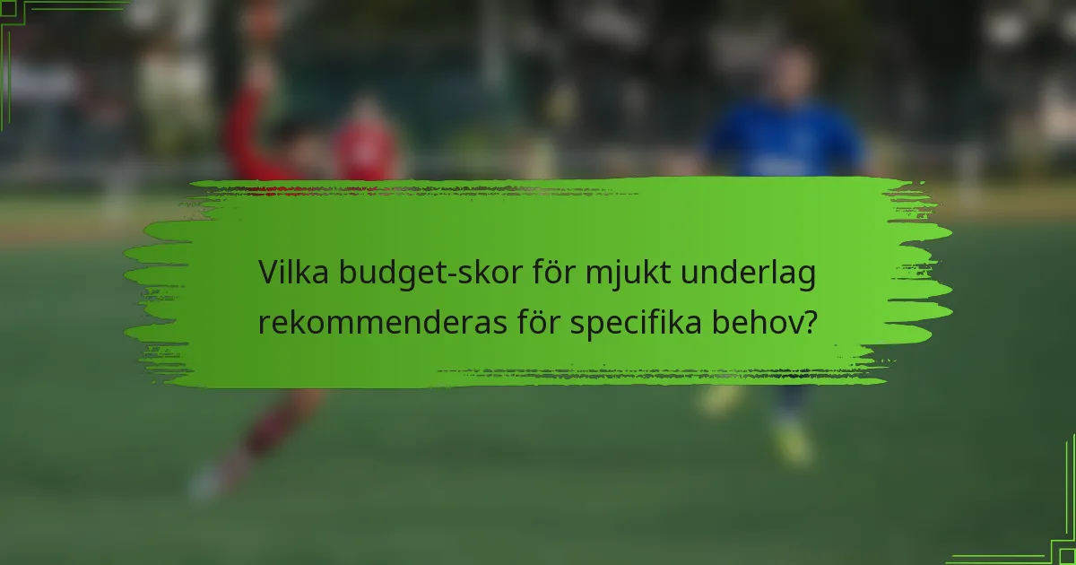 Vilka budget-skor för mjukt underlag rekommenderas för specifika behov?