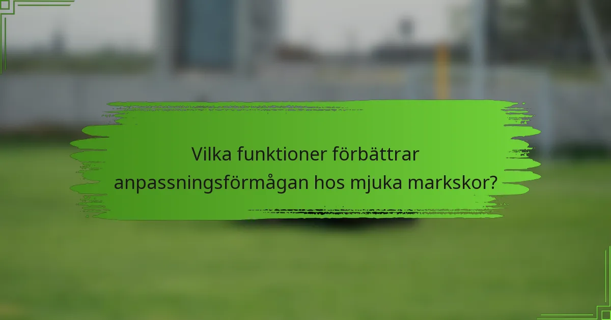 Vilka funktioner förbättrar anpassningsförmågan hos mjuka markskor?