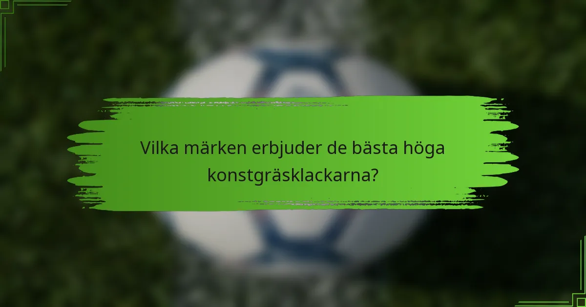 Vilka märken erbjuder de bästa höga konstgräsklackarna?