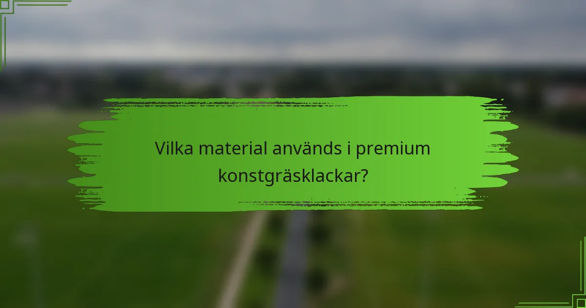 Vilka material används i premium konstgräsklackar?