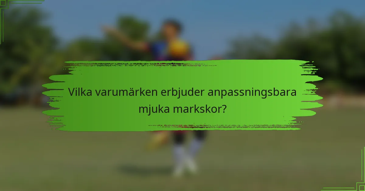 Vilka varumärken erbjuder anpassningsbara mjuka markskor?