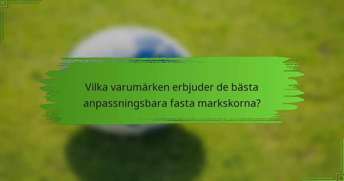 Vilka varumärken erbjuder de bästa anpassningsbara fasta markskorna?