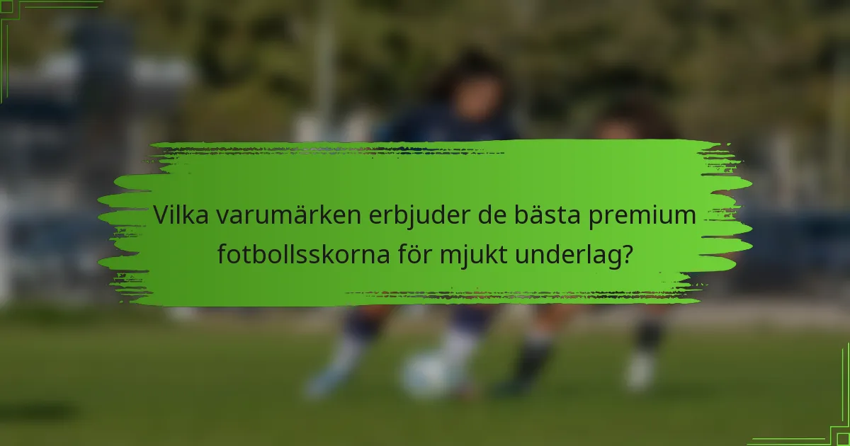 Vilka varumärken erbjuder de bästa premium fotbollsskorna för mjukt underlag?