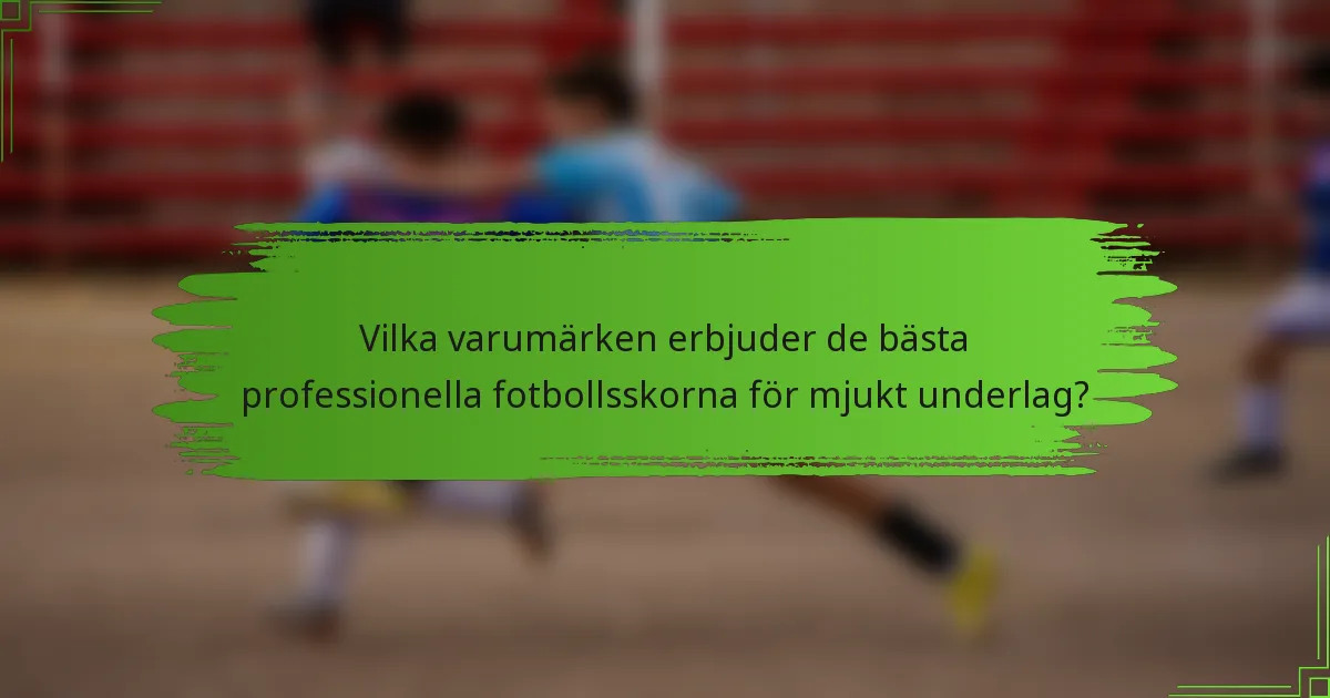 Vilka varumärken erbjuder de bästa professionella fotbollsskorna för mjukt underlag?
